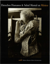 report cover with an image of a person sitting in wheelchair. They look thin and frail, and are sitting curled up in a ball, hugging their knees into their chest and with their face buried in their knees.
